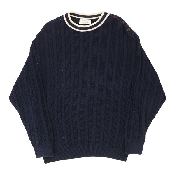 Vintage navy Benetton Jumper - mens x-large