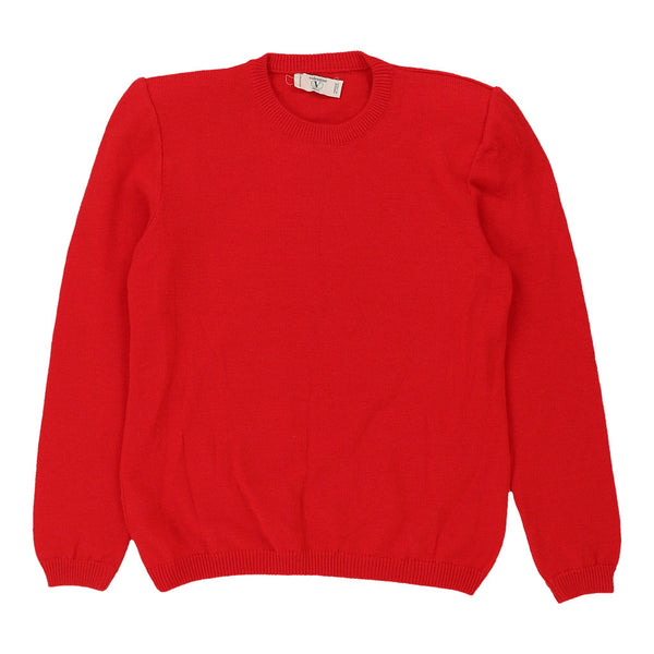 Vintage red 1980s Valentino Jumper - womens medium