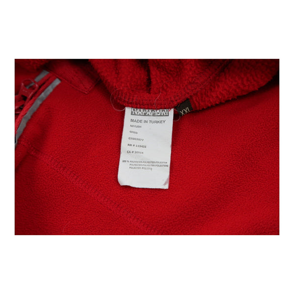 Vintage red Napapijri Long Sleeve Polo Shirt - mens xx-large