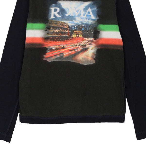 Vintage navy Roma Dolce & Gabbana Long Sleeve T-Shirt - mens medium