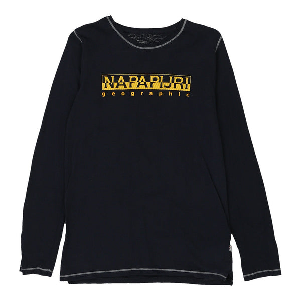 Vintage navy Age 14 Napapijri Long Sleeve T-Shirt - boys medium