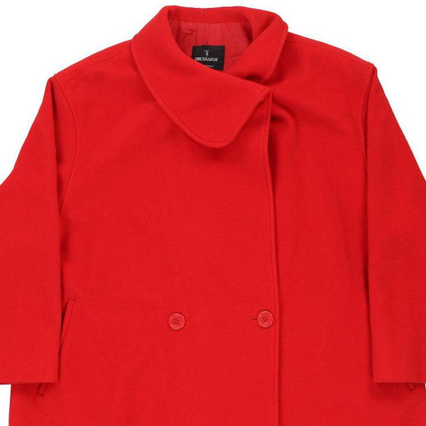 Vintage red Trussardi Overcoat - womens large