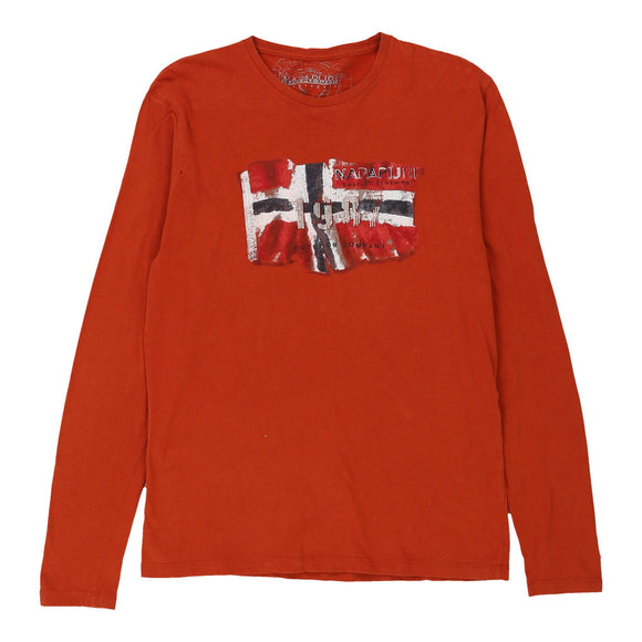 Vintageorange Napapijri Long Sleeve T-Shirt - mens medium